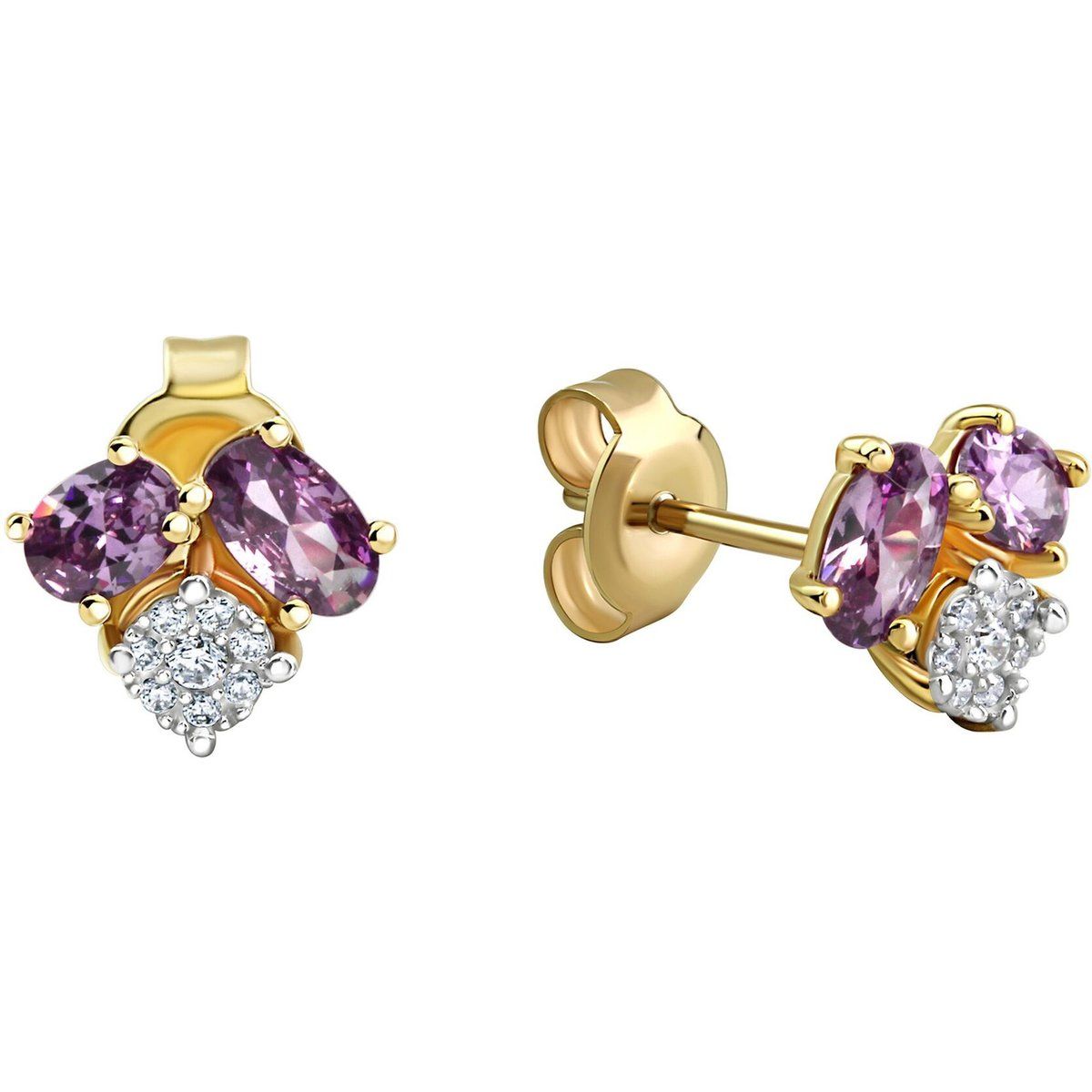 Ohrstecker mit Amethyst und Zirkonia