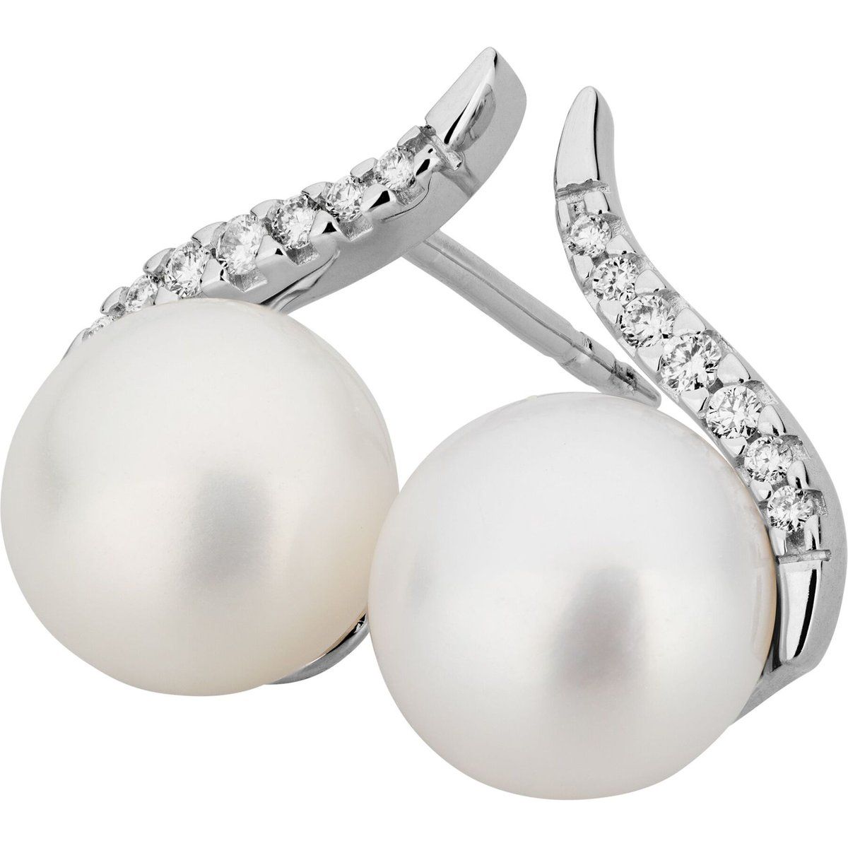 Elegante Perlen- und Diamantohrstecker