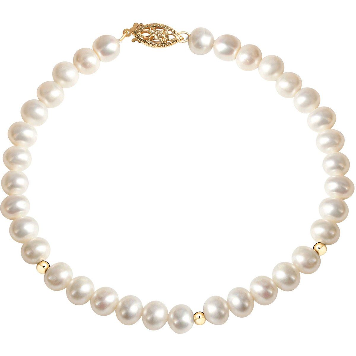 Klassisches Perlenarmband mit Goldakzenten