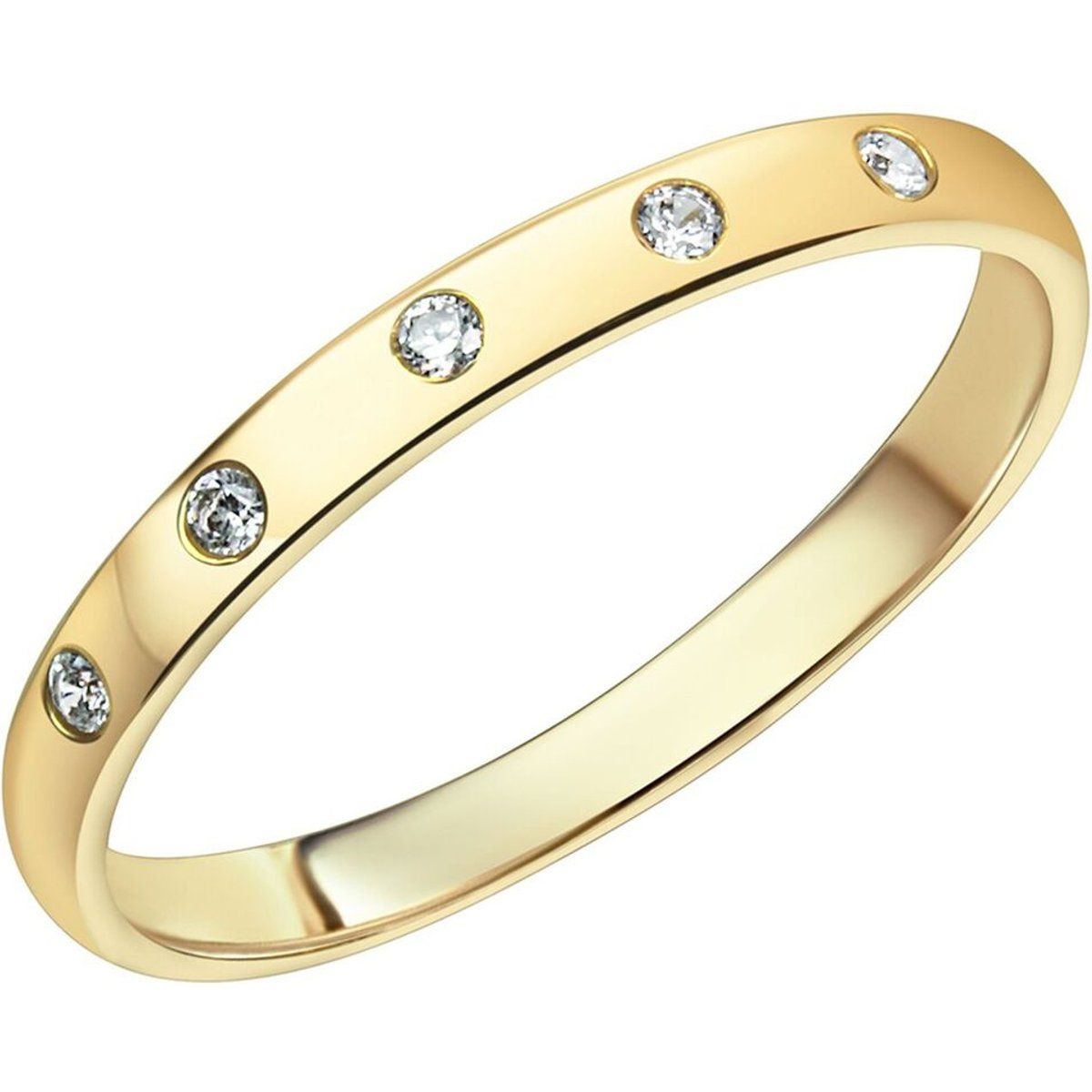 Eleganter Goldring mit Zirkonia