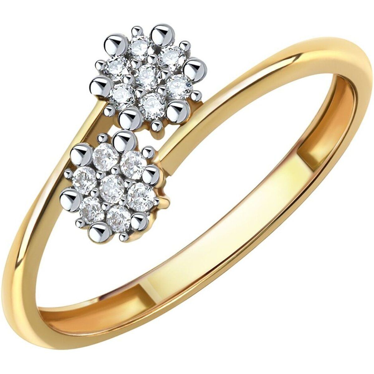 Doppel-Cluster Zirkonia Bypass Ring