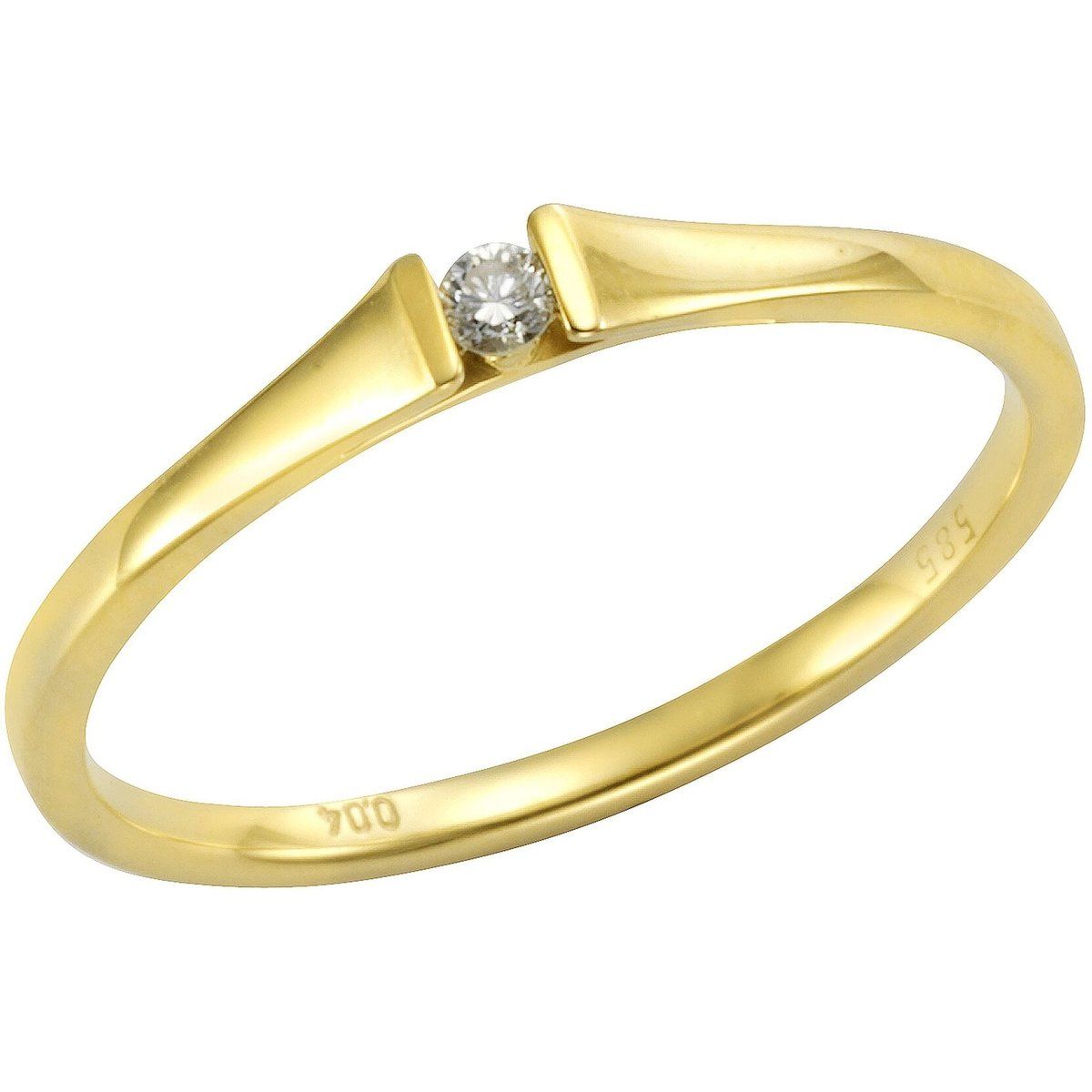 Minimalistischer Spannring mit Brillant-Solitär