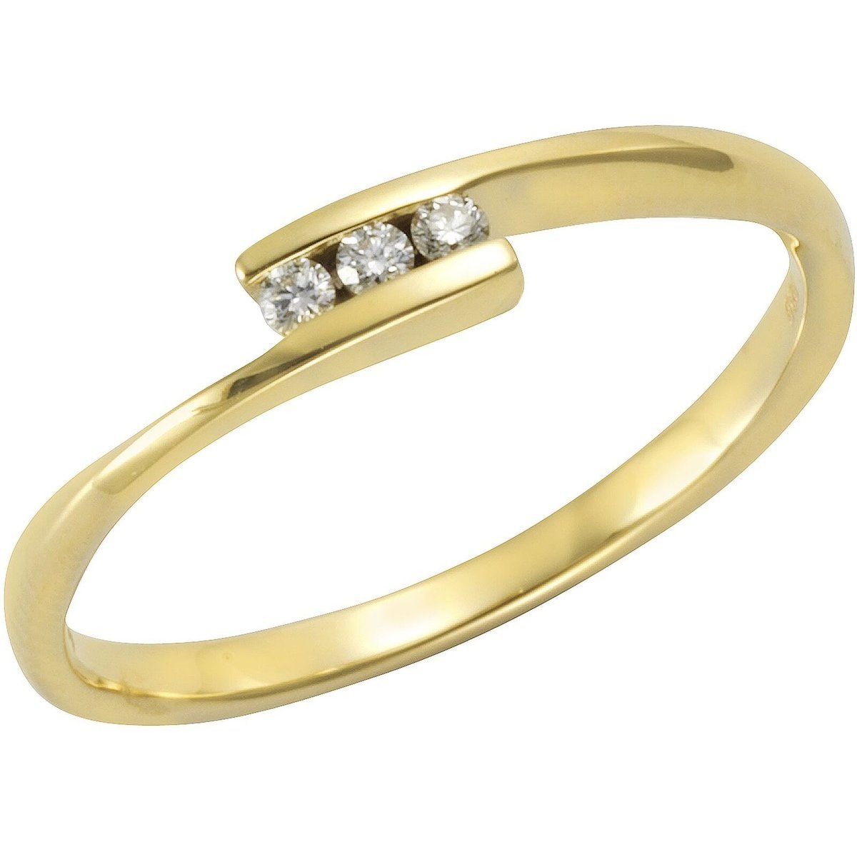 Minimalistischer Dreistein-Ring in Wickeloptik