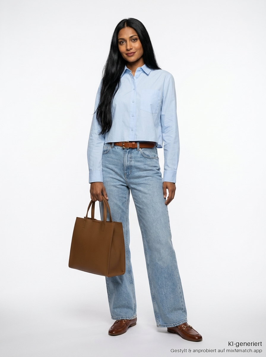 Pastell-Blau Denim Chic